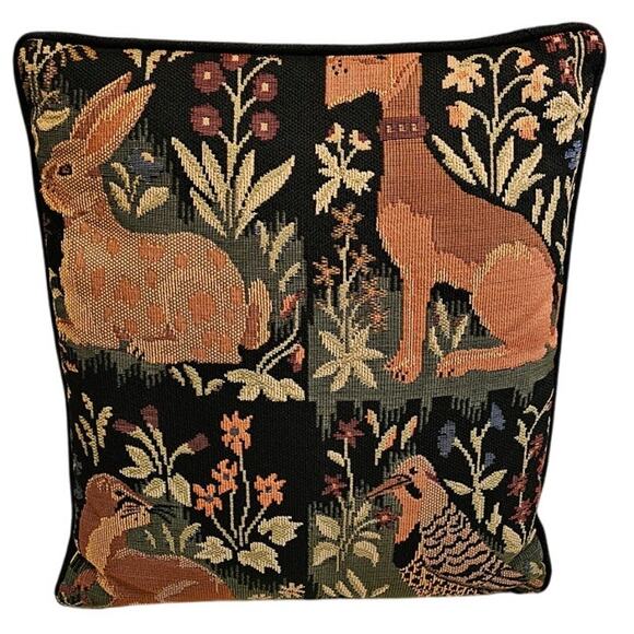 Robert Allen Woodland Animal Tapestry Throw Pillow 13x11 - Picture 1 of 4
